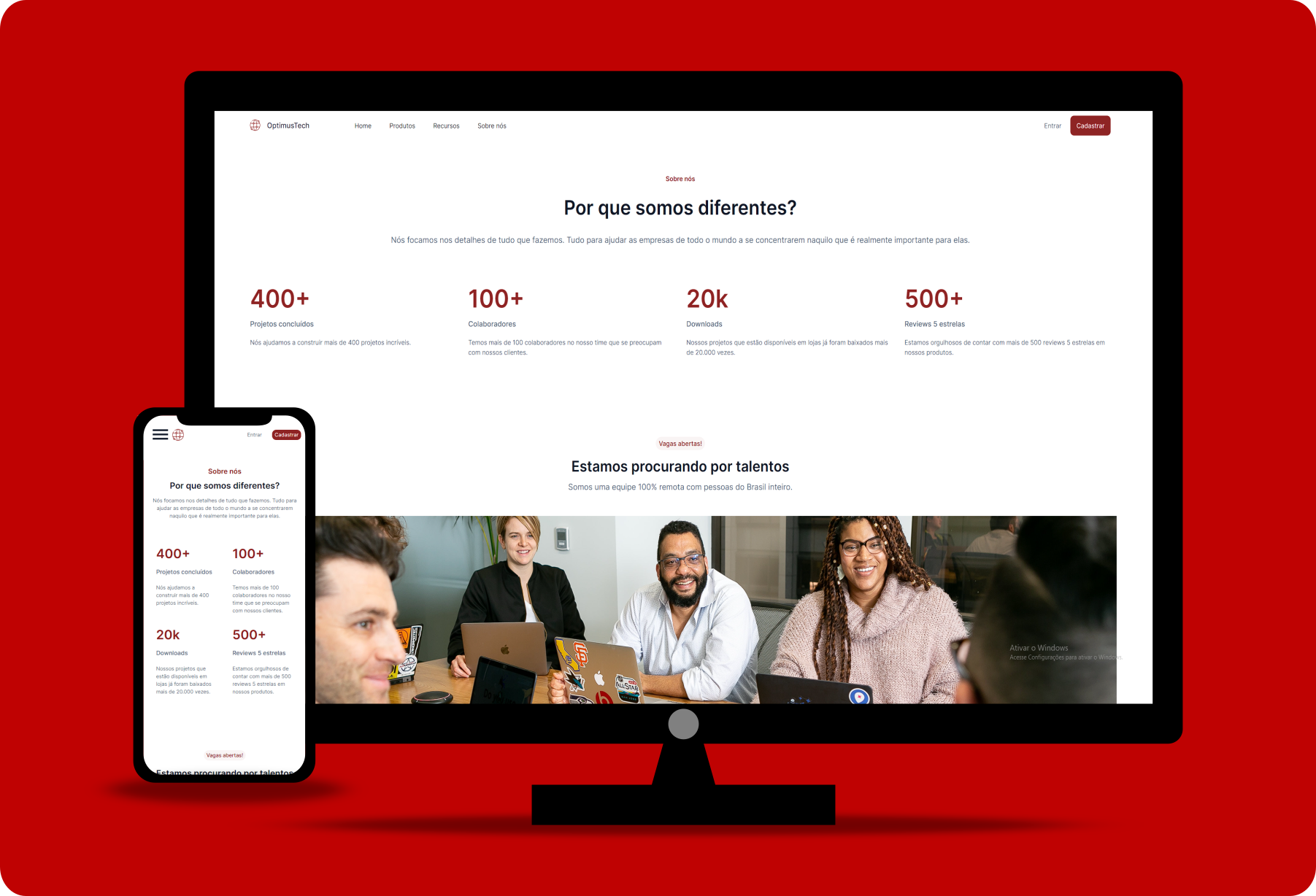 Imagem prévia do projeto OptimusTech